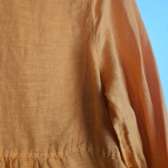 MaxMara Weekend‎ Linen Tunic M? Light Orange Long Sleeve Top Lagenlook - Picture 9 of 10